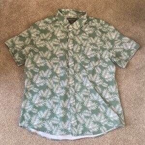 Heritage Green Leaf Print Casual Shirt